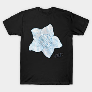 Teal or Turquoise Flower T-Shirt